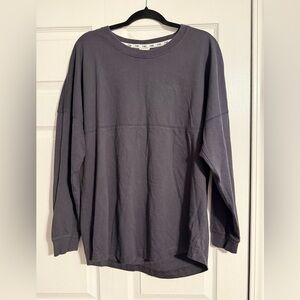 Victoria's Secret Pink Gray Long Sleeve Top W/Animal Print PINK on back. Size L.